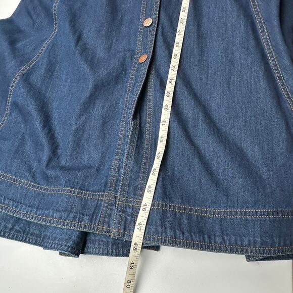 Pilcro Anthropologie Dress Womens Medium Blue Denim Button Midi Sleeveless Boho - Picture 13 of 15